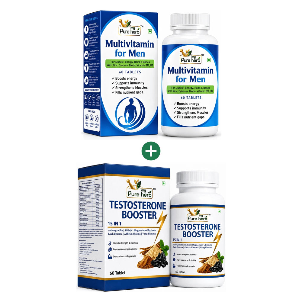 Pure Herb Multivitamin for Men & Testosterone Booster Combo