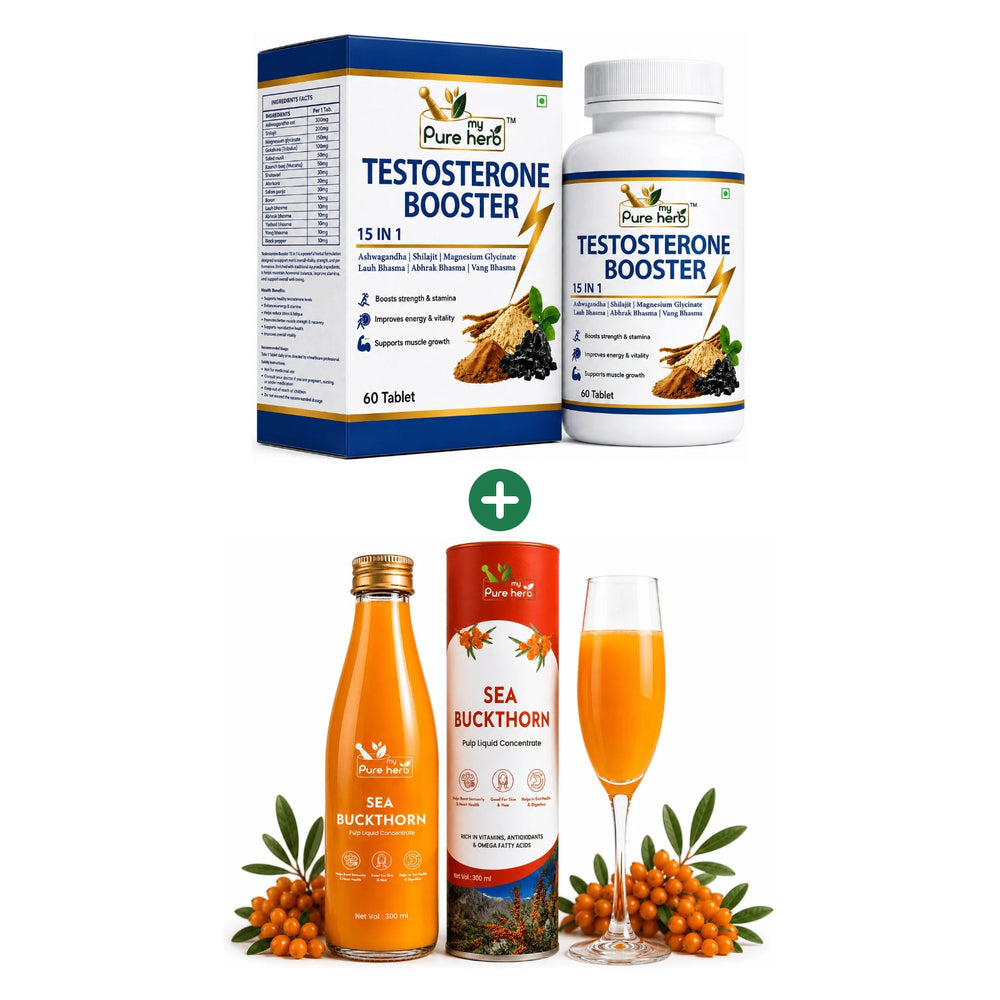 Pure Herb Testosterone Booster and Sea Buckthorn Combo Pack