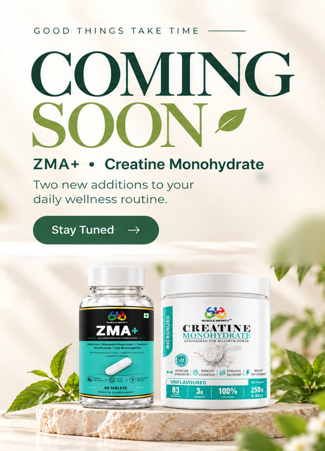 Coming soon: ZMA+ and Creatine Monohydrate - two new additions to your daily wellness routine
