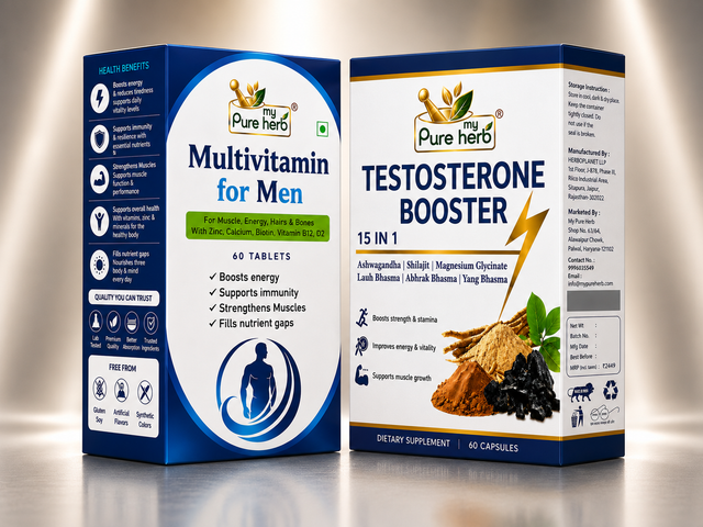 Pure Herb Multivitamin for Men & Testosterone Booster Combo